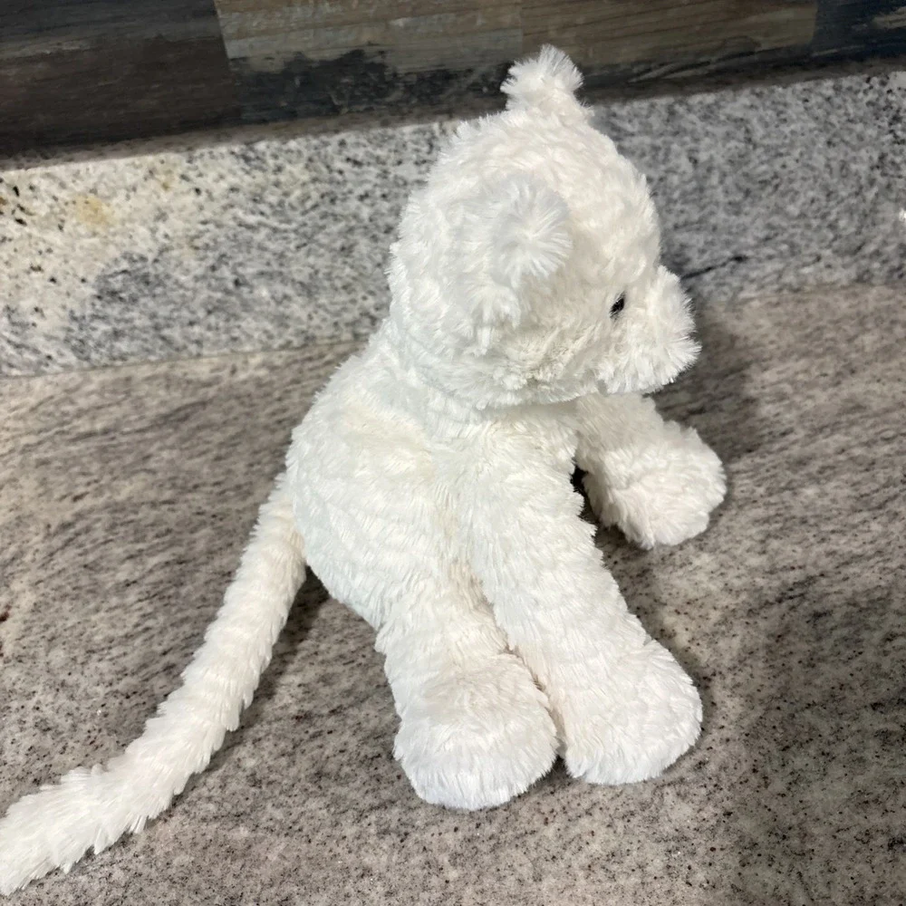 Jellycat Fuddlewuddle Kitty Kitten White Cream Plush Cat Pink Nose  8